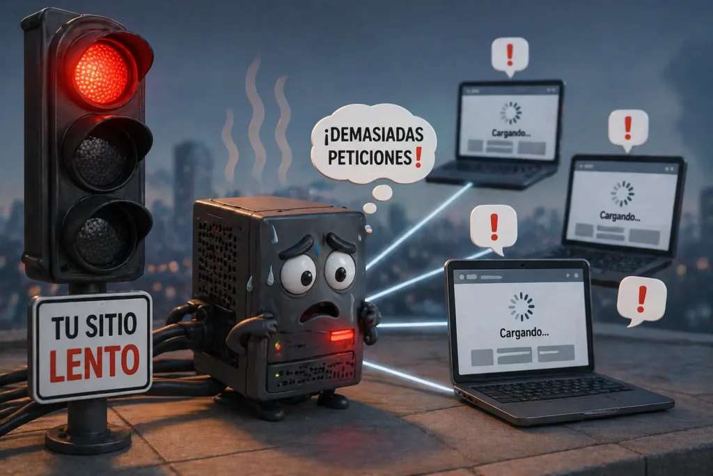 Hosting compartido saturado afecta velocidad