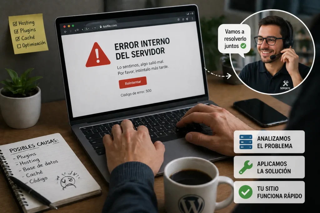 Asistencia técnica para solucionar errores críticos de WordPress